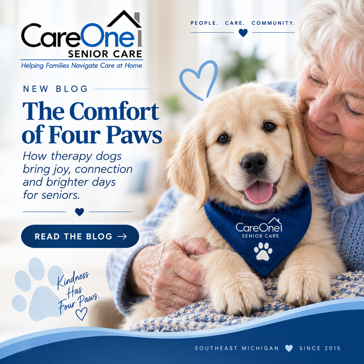 therapy dogs for seniors providing companionship, comfort, connection and engagement for older adults